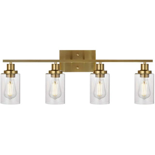 ZOWALA - Industrial Clear Glass Black Cylinder Vanity Light Image - 15