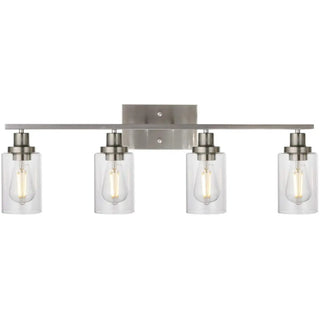 ZOWALA - Industrial Clear Glass Black Cylinder Vanity Light Image - 16