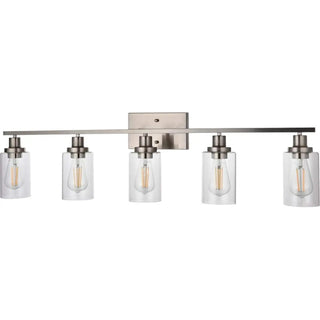 ZOWALA - Industrial Clear Glass Black Cylinder Vanity Light Image - 17