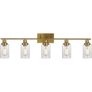 ZOWALA - Industrial Clear Glass Black Cylinder Vanity Light Image - 19