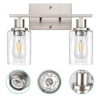 ZOWALA - Industrial Clear Glass Black Cylinder Vanity Light Image - 21