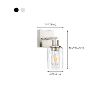 ZOWALA - Industrial Clear Glass Black Cylinder Vanity Light #size