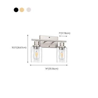 ZOWALA - Industrial Clear Glass Black Cylinder Vanity Light Image - 24