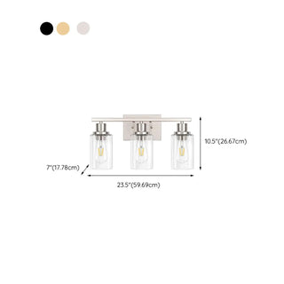 ZOWALA - Industrial Clear Glass Black Cylinder Vanity Light Image - 25