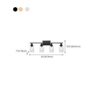 ZOWALA - Industrial Clear Glass Black Cylinder Vanity Light Image - 26