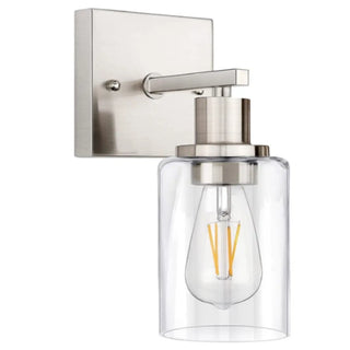 ZOWALA - Industrial Clear Glass Black Cylinder Vanity Light Image - 6