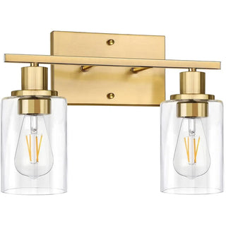 ZOWALA - Industrial Clear Glass Black Cylinder Vanity Light Image - 9