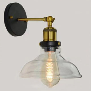 Industrial Clear Glass Shade Black Cone Wall Sconce Zawala Image - 11