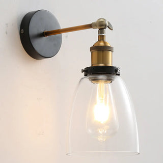 Industrial Clear Glass Shade Black Cone Wall Sconce Zawala Image - 14