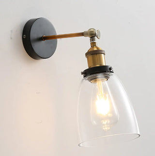 Industrial Clear Glass Shade Black Cone Wall Sconce Zawala Image - 15