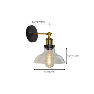 Industrial Clear Glass Shade Black Cone Wall Sconce Zawala #size