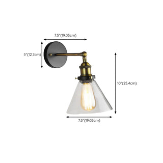 Industrial Clear Glass Shade Black Cone Wall Sconce Zawala Image - 24