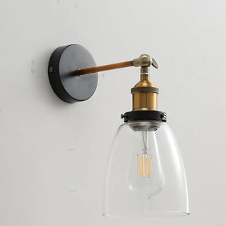 Industrial Clear Glass Shade Black Cone Wall Sconce Zawala Image - 7