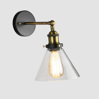 Industrial Clear Glass Shade Black Cone Wall Sconce Zawala Image - 9