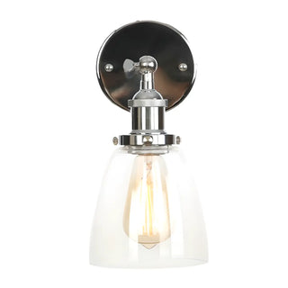 Industrial Clear Glass Shade Chrome Cone Wall Sconce Zawala Image - 10