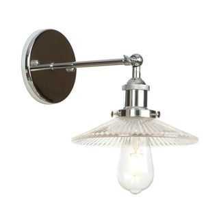 Industrial Clear Glass Shade Chrome Cone Wall Sconce Zawala Image - 11