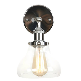 Industrial Clear Glass Shade Chrome Cone Wall Sconce Zawala Image - 12