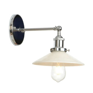 Industrial Clear Glass Shade Chrome Cone Wall Sconce Zawala Image - 15