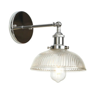 Industrial Clear Glass Shade Chrome Cone Wall Sconce Zawala Image - 17