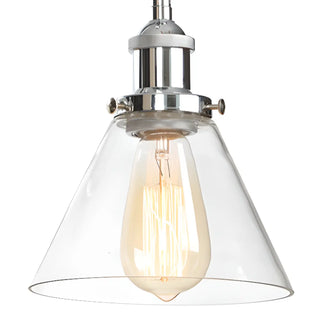 Industrial Clear Glass Shade Chrome Cone Wall Sconce Zawala Image - 19