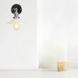 Industrial Clear Glass Shade Chrome Cone Wall Sconce Zawala Image - 2