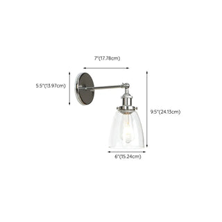Industrial Clear Glass Shade Chrome Cone Wall Sconce Zawala #size