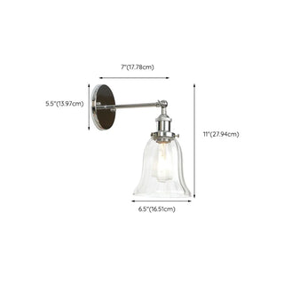 Industrial Clear Glass Shade Chrome Cone Wall Sconce Zawala Image - 27