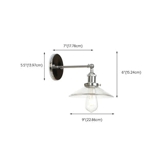 Industrial Clear Glass Shade Chrome Cone Wall Sconce Zawala Image - 29