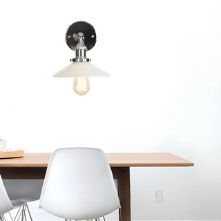 Industrial Clear Glass Shade Chrome Cone Wall Sconce Zawala Image - 3