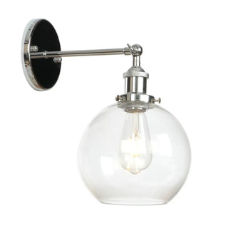 Industrial Clear Glass Shade Chrome Cone Wall Sconce Zawala Image - 6