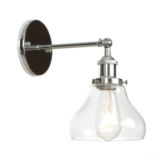 Industrial Clear Glass Shade Chrome Cone Wall Sconce Zawala Image - 8