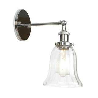 Industrial Clear Glass Shade Chrome Cone Wall Sconce Zawala Image - 9