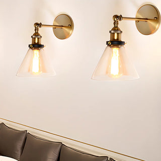 Industrial Clear Glass Cone LED Wall Sconce Light Zawala Image - 1