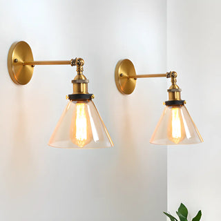 Industrial Clear Glass Cone LED Wall Sconce Light Zawala Image - 2
