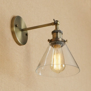 Industrial Clear Glass Cone LED Wall Sconce Light Zawala Image - 21