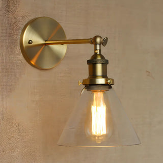 Industrial Clear Glass Cone LED Wall Sconce Light Zawala Image - 3