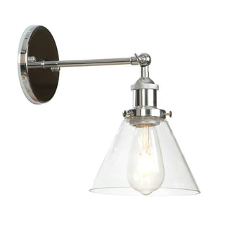 Industrial Clear Glass Cone LED Wall Sconce Light Zawala Image - 7