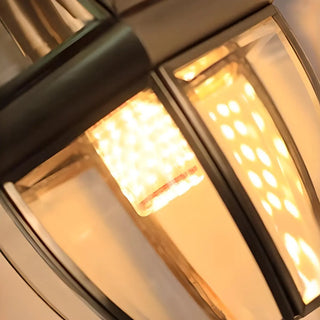 Industrial Exterial Gold Glass Lantern Wall Sconce Zawala Image - 12