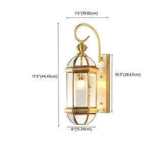 Industrial Exterial Gold Glass Lantern Wall Sconce Zawala Image - 14