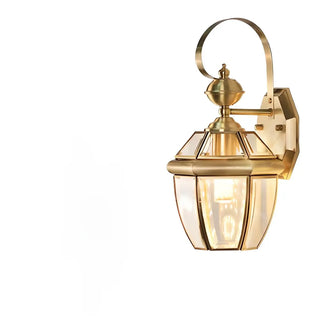 Industrial Exterial Gold Glass Lantern Wall Sconce Zawala Image - 6