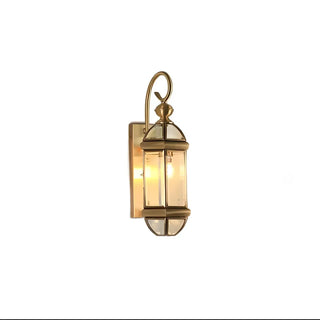 Industrial Exterial Gold Glass Lantern Wall Sconce Zawala Image - 8