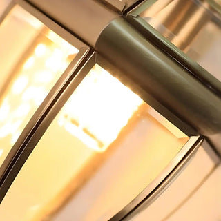 Industrial Exterial Gold Glass Lantern Wall Sconce Zawala Image - 9