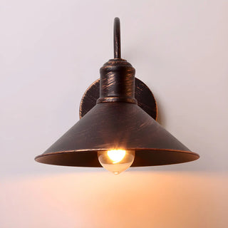 Industrial Cone Metal Outdoor Black Mini Wall Light Zawala Image - 10