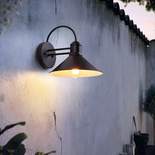 Industrial Cone Metal Outdoor Black Mini Wall Light Zawala Image - 14