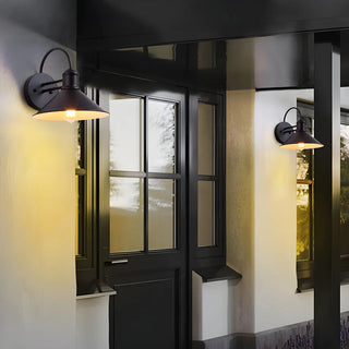 Industrial Cone Metal Outdoor Black Mini Wall Light Zawala Image - 15