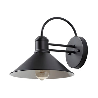 Industrial Cone Metal Outdoor Black Mini Wall Light Zawala Image - 5