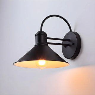 Industrial Cone Metal Outdoor Black Mini Wall Light Zawala Image - 7
