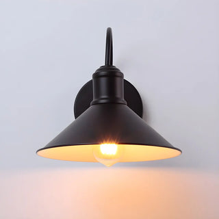Industrial Cone Metal Outdoor Black Mini Wall Light Zawala Image - 8