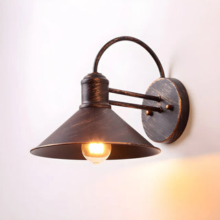 Industrial Cone Metal Outdoor Black Mini Wall Light Zawala Image - 9