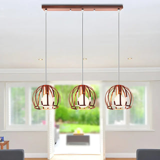 ZOWALA - Modern Living Room Copper Wire Cage Dome Pendant Light Image - 2